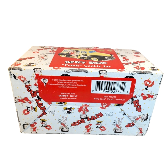 BETTY BOOP CAB CO LIMITED VANDOR 2007 CERAMIC COOKIE JAR 9" X 13" X 8'' RARE NIB - Picture 9 of 16